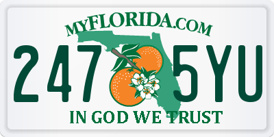 FL license plate 2475YU