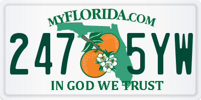 FL license plate 2475YW
