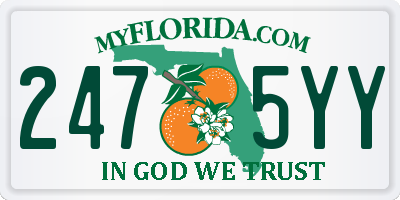 FL license plate 2475YY