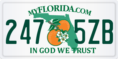 FL license plate 2475ZB
