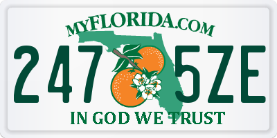 FL license plate 2475ZE