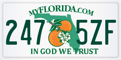 FL license plate 2475ZF