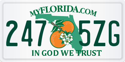 FL license plate 2475ZG