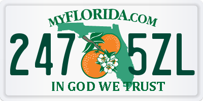 FL license plate 2475ZL