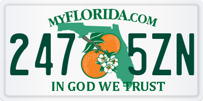 FL license plate 2475ZN