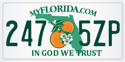 FL license plate 2475ZP