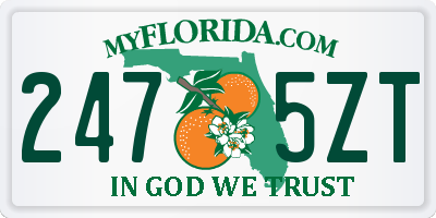 FL license plate 2475ZT