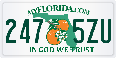 FL license plate 2475ZU