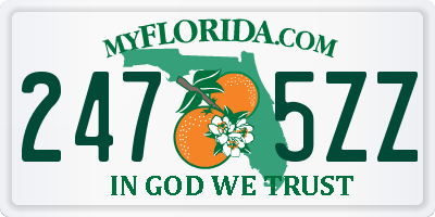 FL license plate 2475ZZ