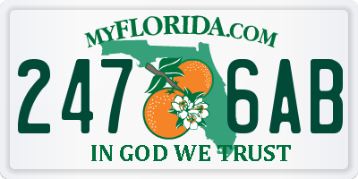 FL license plate 2476AB