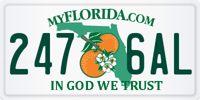 FL license plate 2476AL