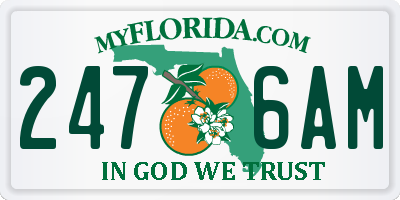 FL license plate 2476AM