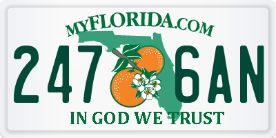 FL license plate 2476AN