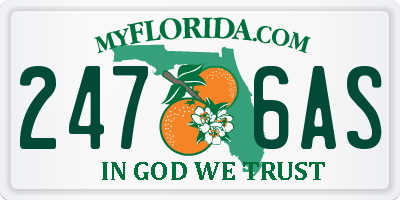 FL license plate 2476AS