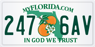 FL license plate 2476AV