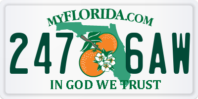FL license plate 2476AW