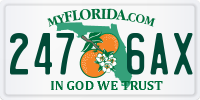 FL license plate 2476AX