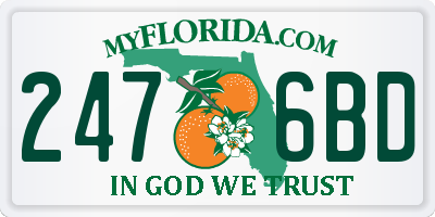 FL license plate 2476BD