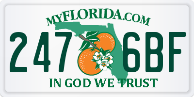 FL license plate 2476BF