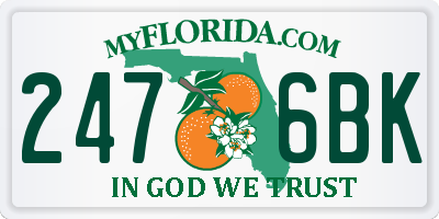 FL license plate 2476BK