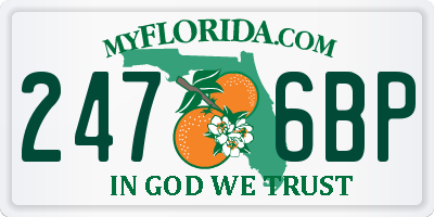 FL license plate 2476BP