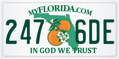 FL license plate 2476DE