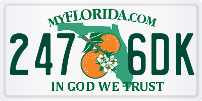 FL license plate 2476DK