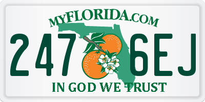 FL license plate 2476EJ