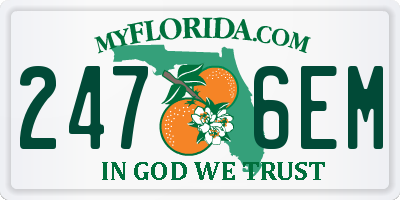 FL license plate 2476EM