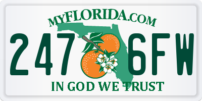 FL license plate 2476FW