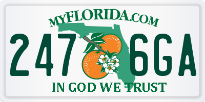 FL license plate 2476GA