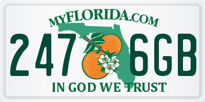 FL license plate 2476GB