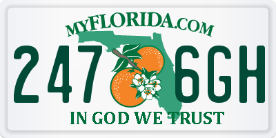 FL license plate 2476GH