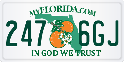 FL license plate 2476GJ