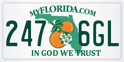 FL license plate 2476GL