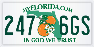 FL license plate 2476GS