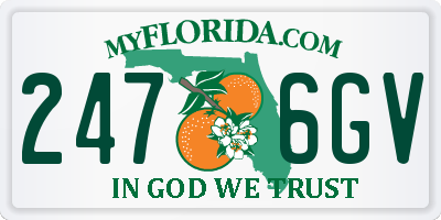 FL license plate 2476GV