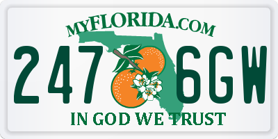 FL license plate 2476GW