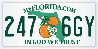 FL license plate 2476GY