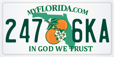 FL license plate 2476KA