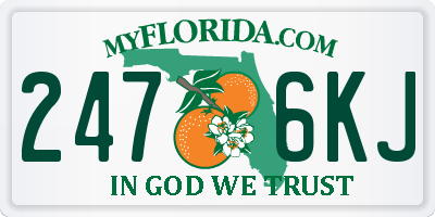 FL license plate 2476KJ