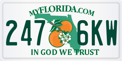 FL license plate 2476KW