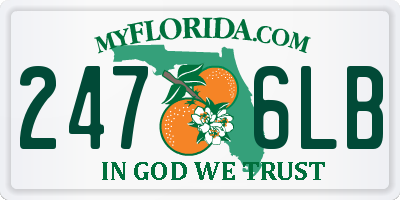 FL license plate 2476LB