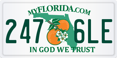 FL license plate 2476LE