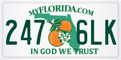FL license plate 2476LK