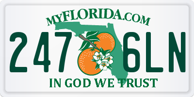 FL license plate 2476LN