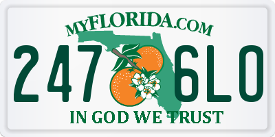 FL license plate 2476LO