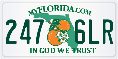FL license plate 2476LR