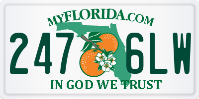 FL license plate 2476LW