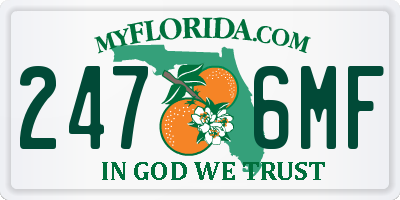 FL license plate 2476MF